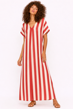 Vestido Maxi Rayas Coral