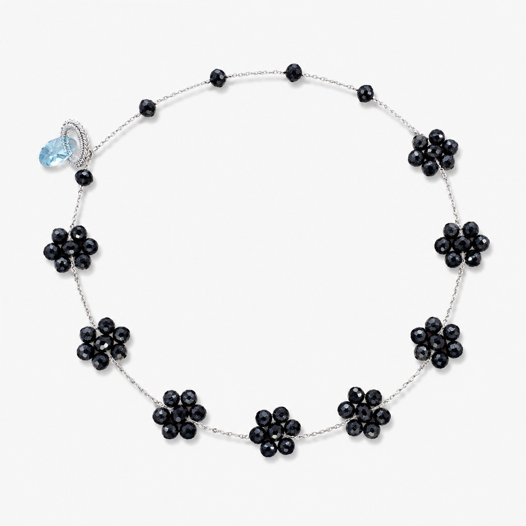 Gargantilla Flor Swarovski Silver