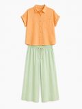 Pantalón de mujer de algodón estilo informal con cordón