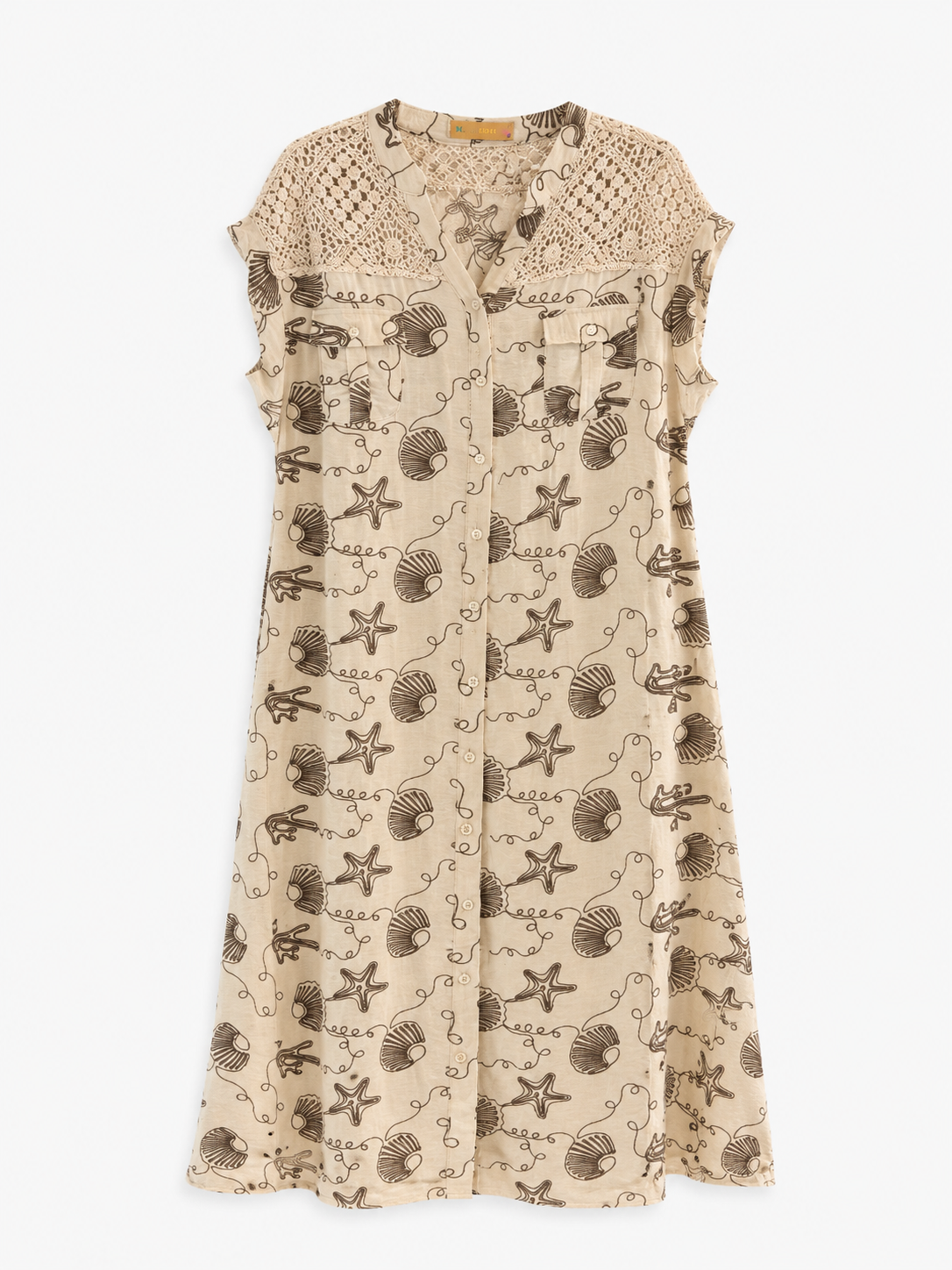 Vestido Camisero Bordado Marina