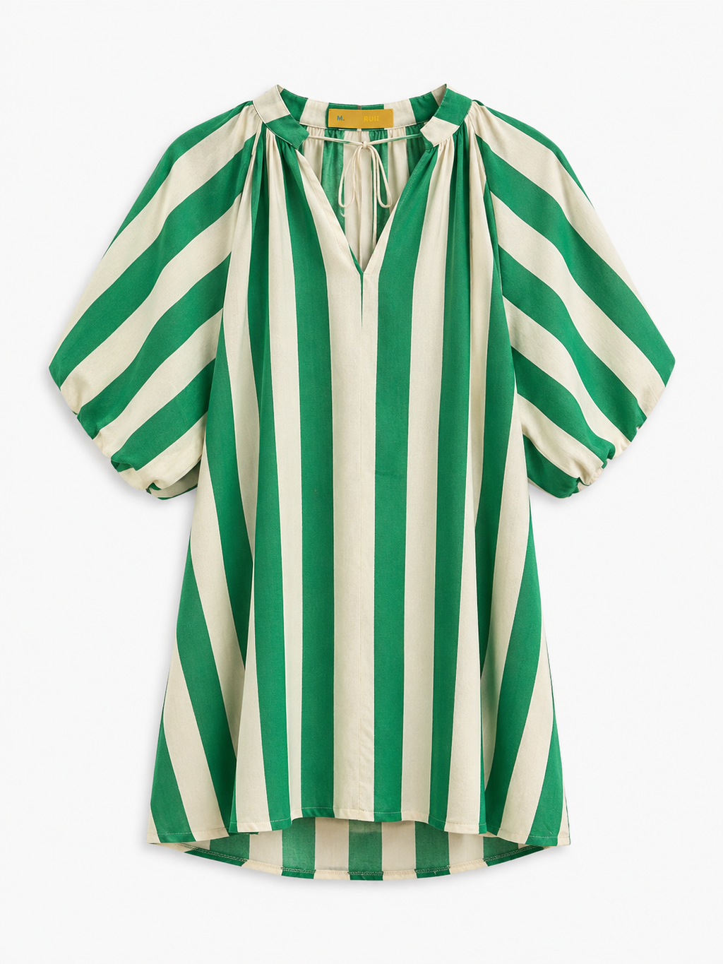 Vestido Corto de Rayas Verdes