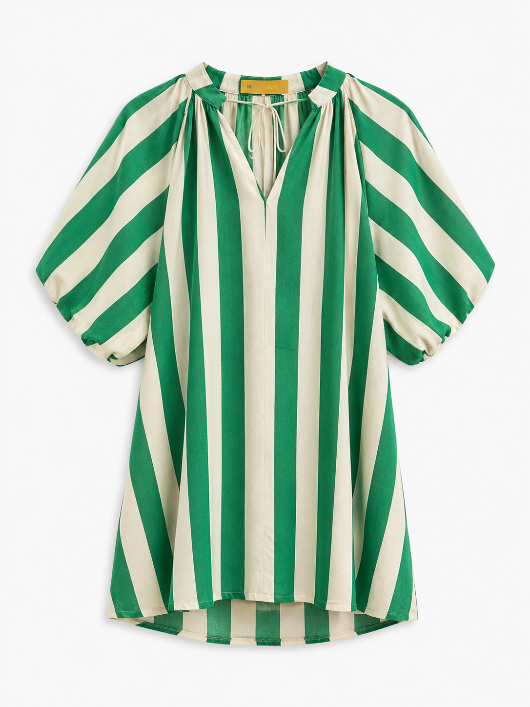 Vestido Corto de Rayas Verdes