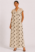 Vestido Camisero Bordado Marina