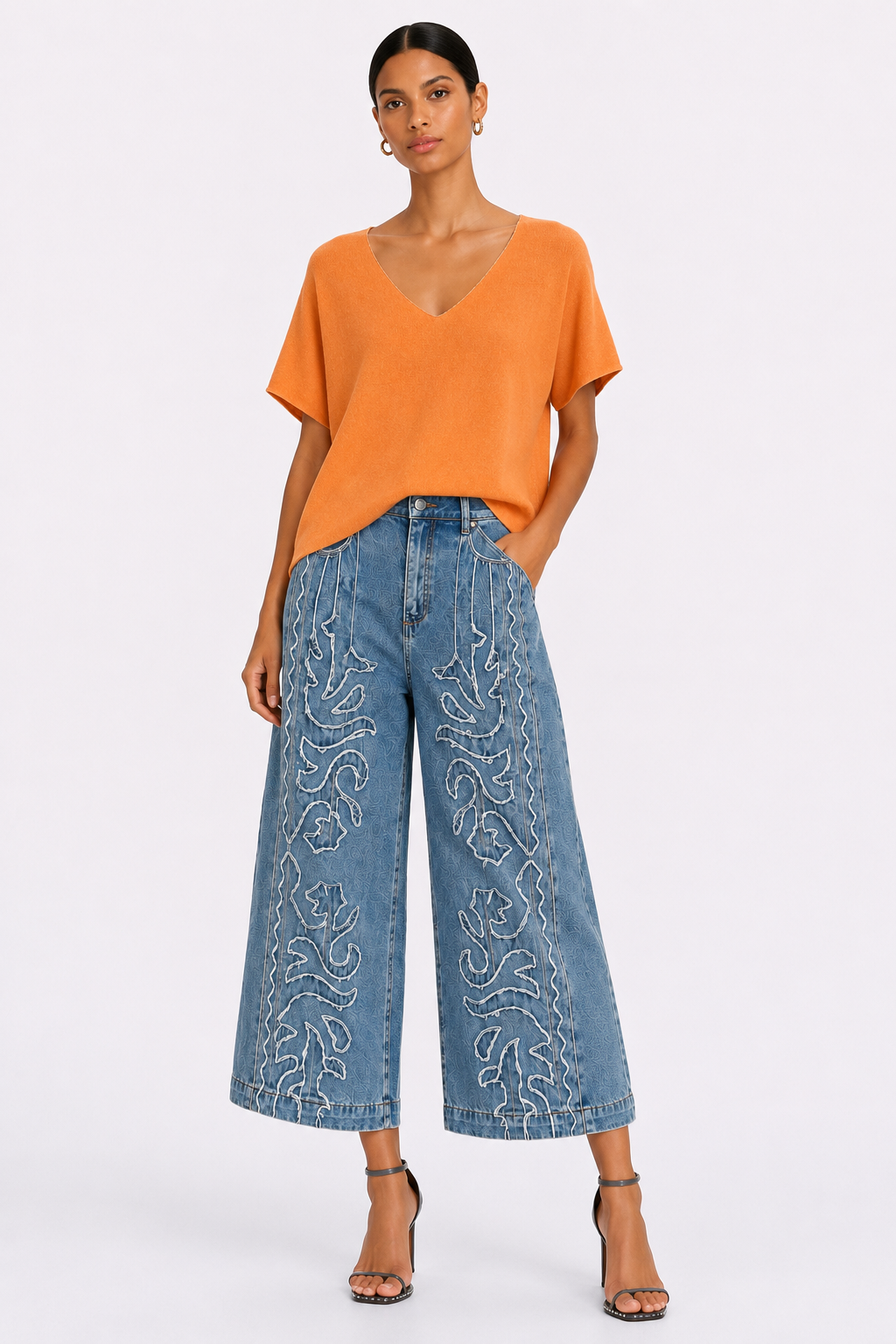 Camiseta Oversize Escote Pico