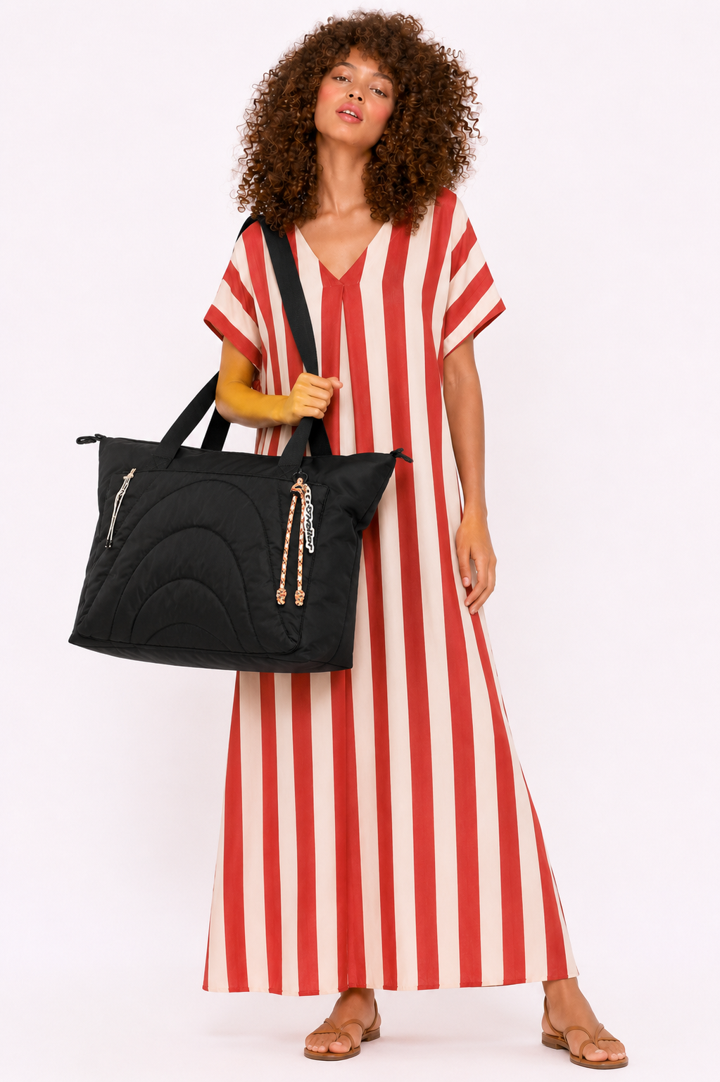 Bolso Shopper Acolchado Negro