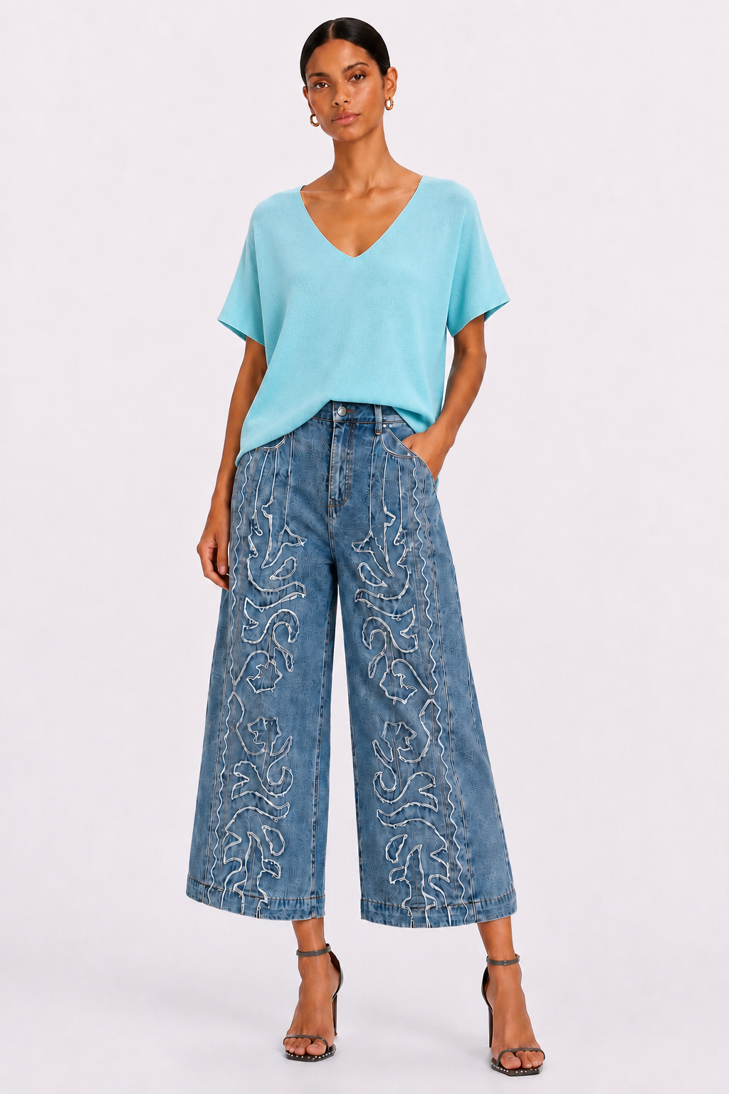 Camiseta Oversize Escote Pico
