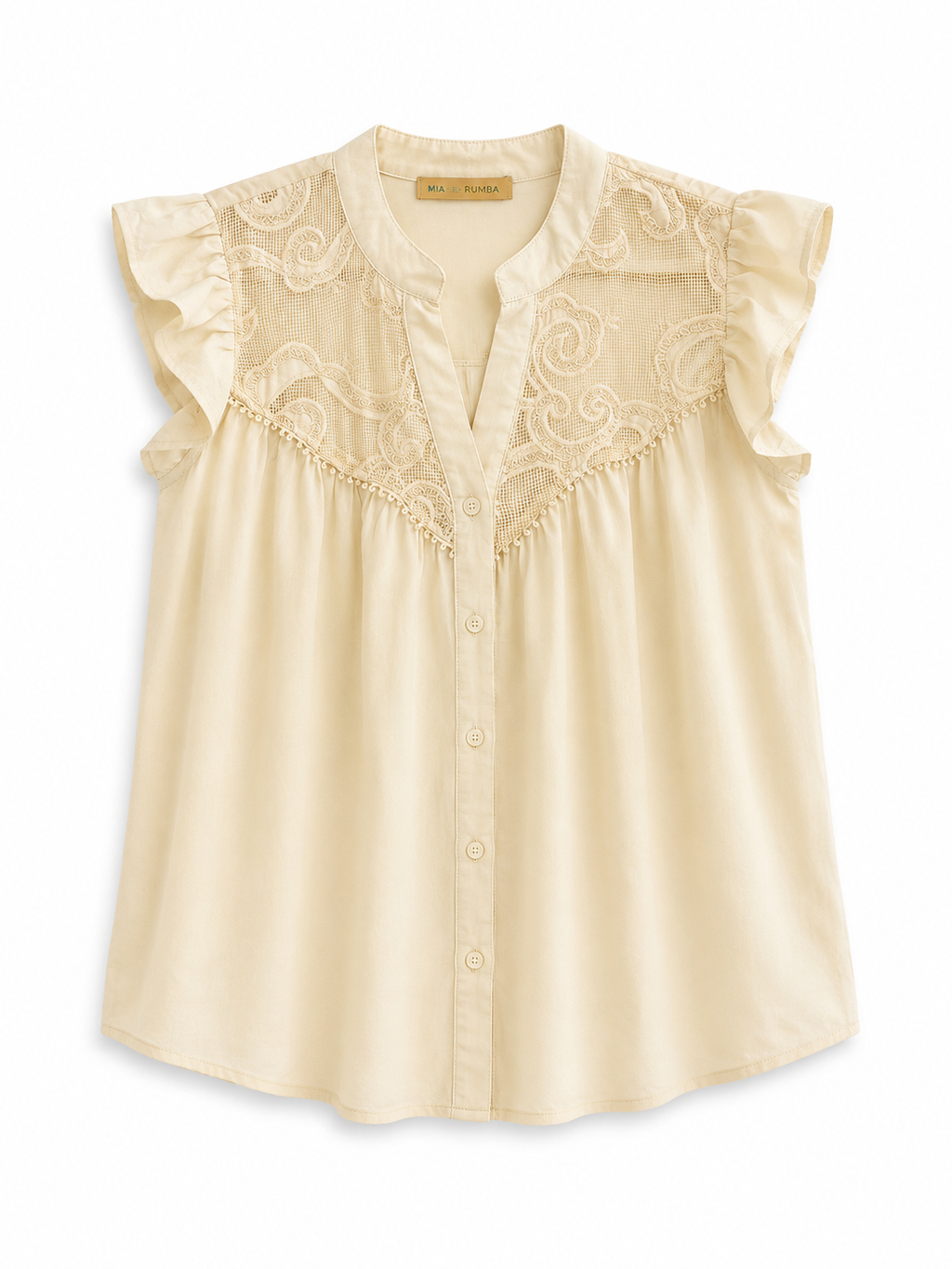 Blusa Bordada con Volantes