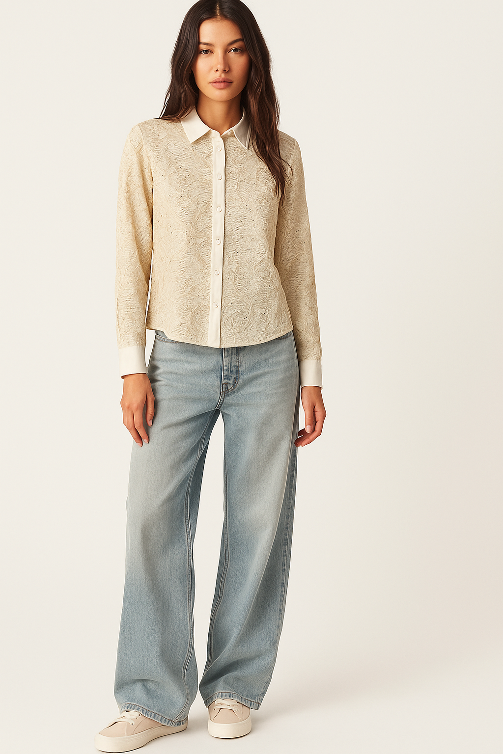 Camisa Texturizada con Detalle Brillante