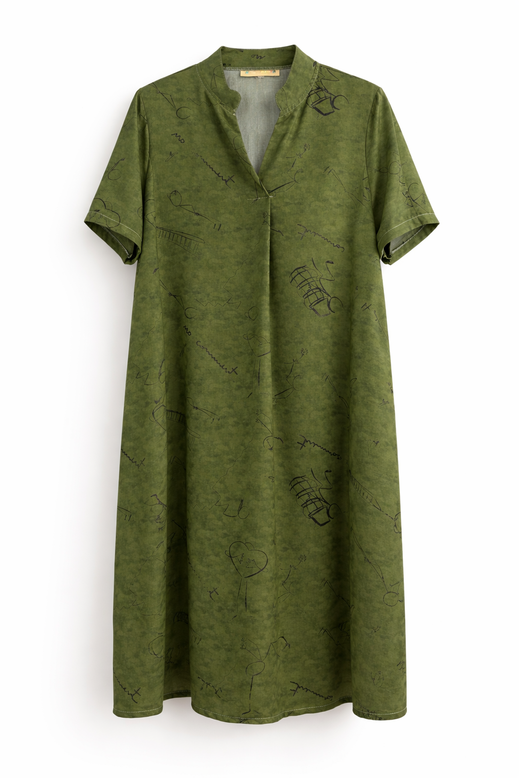 Vestido de mujer estampado geometría con bolsillos