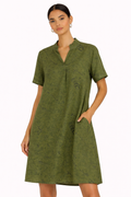 Vestido de mujer estampado geometría con bolsillos