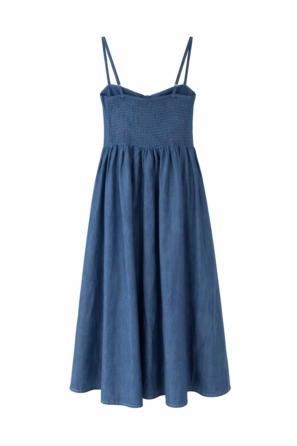 Vestido de mujer estilo parisino con top de tirantes y falda amplia