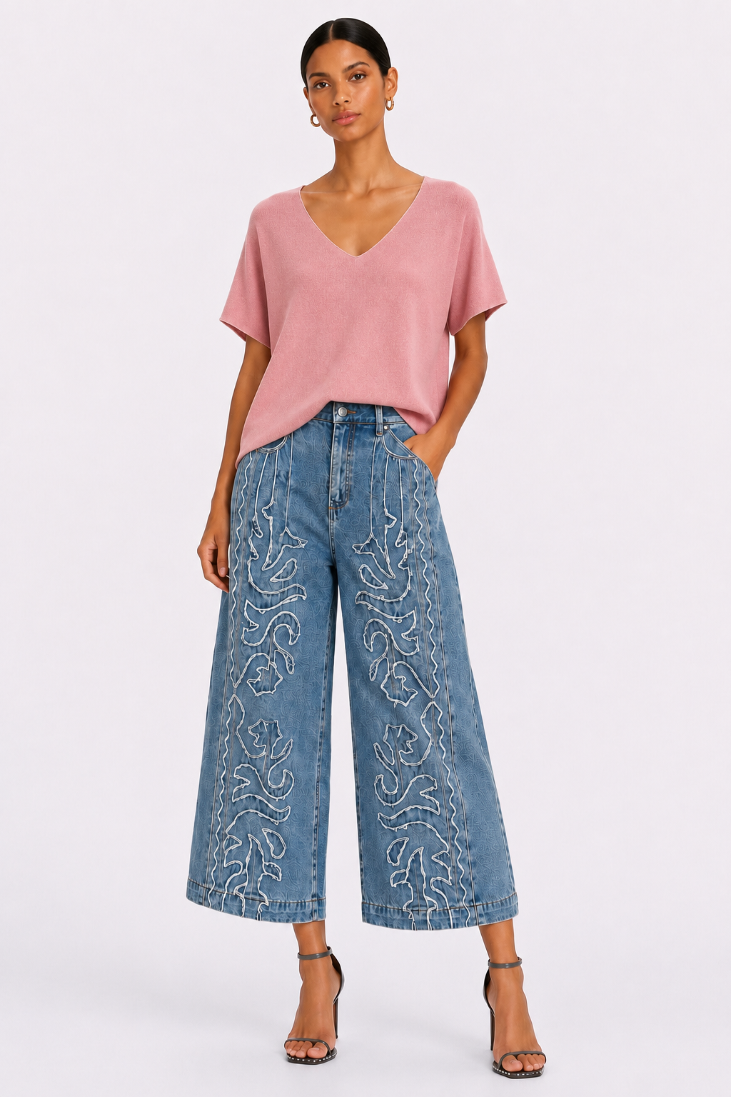 Camiseta Oversize Escote Pico