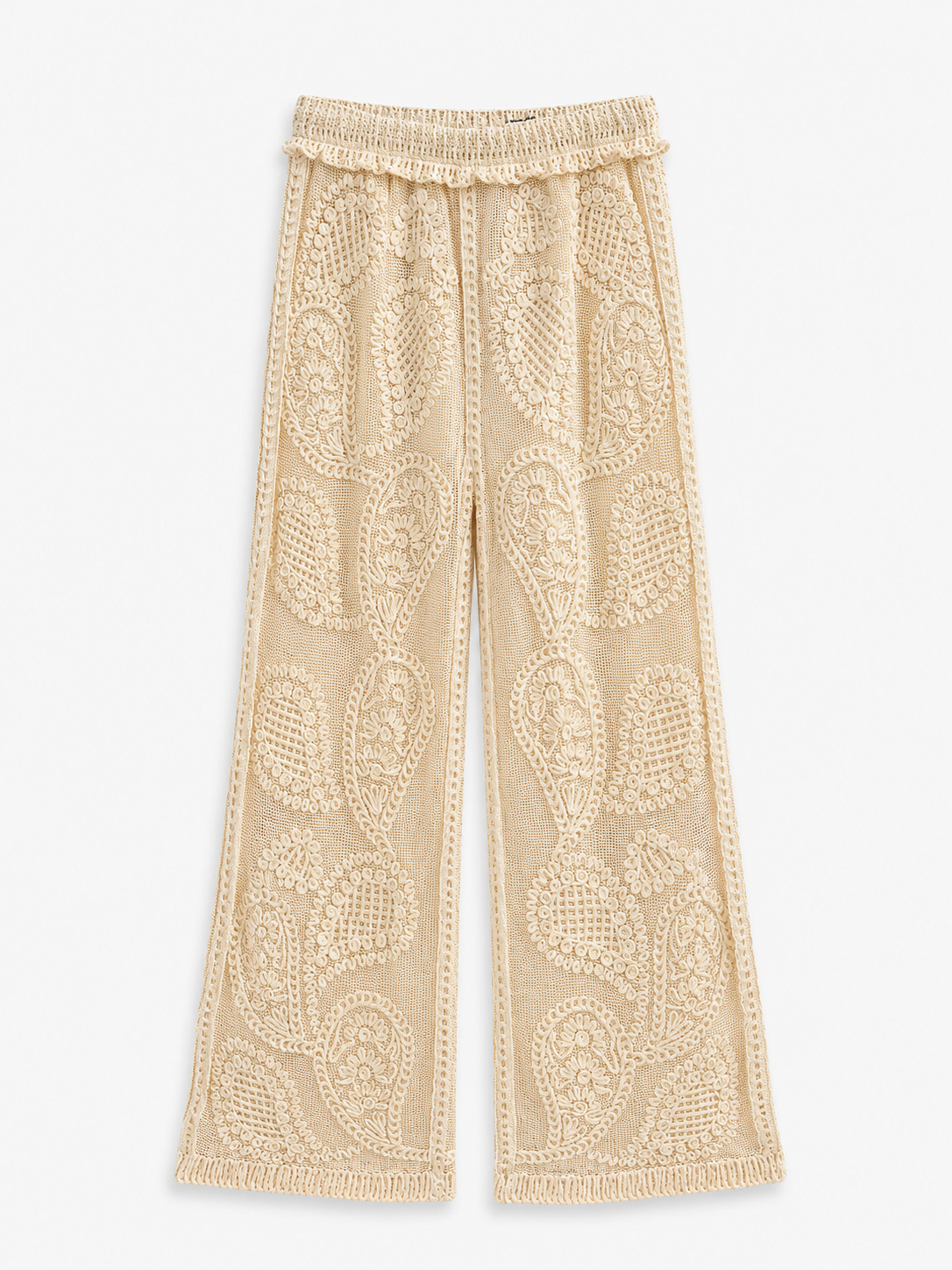 Pantalón Palazzo de Crochet Artesanal