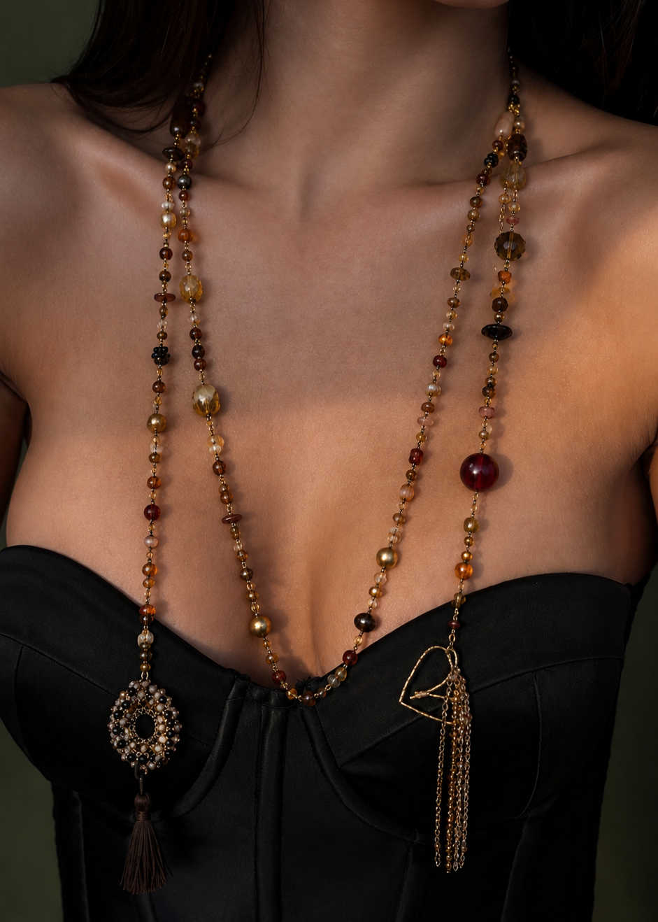 Collar Infinity de Piedras Naturales y Cristales Swarovski