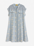 Vestido Camisero Bordado Marina