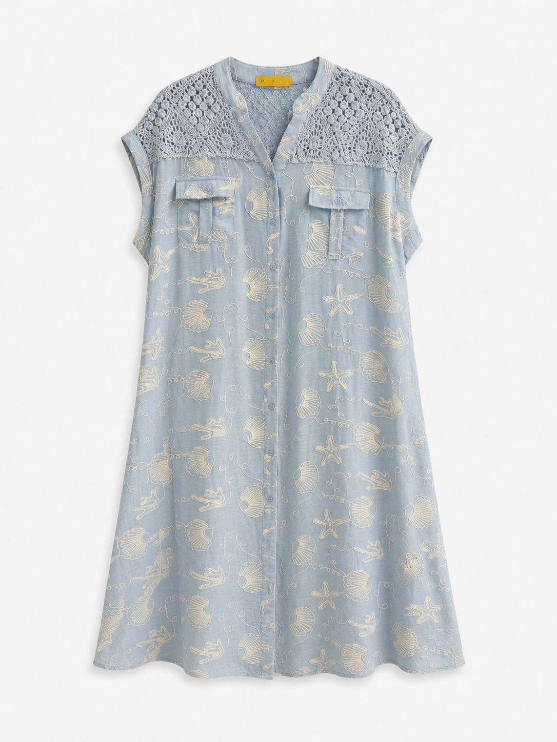 Vestido Camisero Bordado Marina